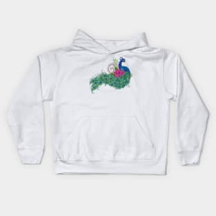 Peacock and Lotus Kids Hoodie